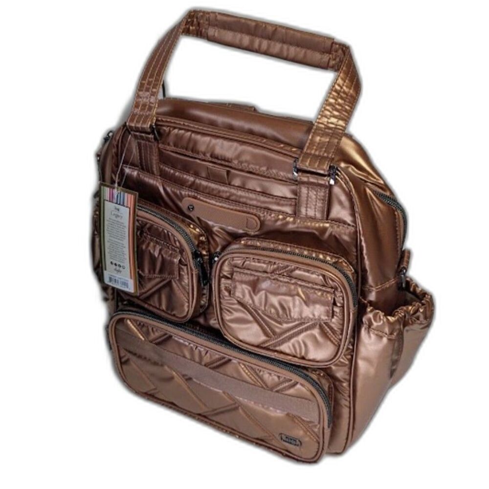 NWT Lug Mini Puddle Jumper Convertible Backpack Tote Bag Metallic Chai Brown
